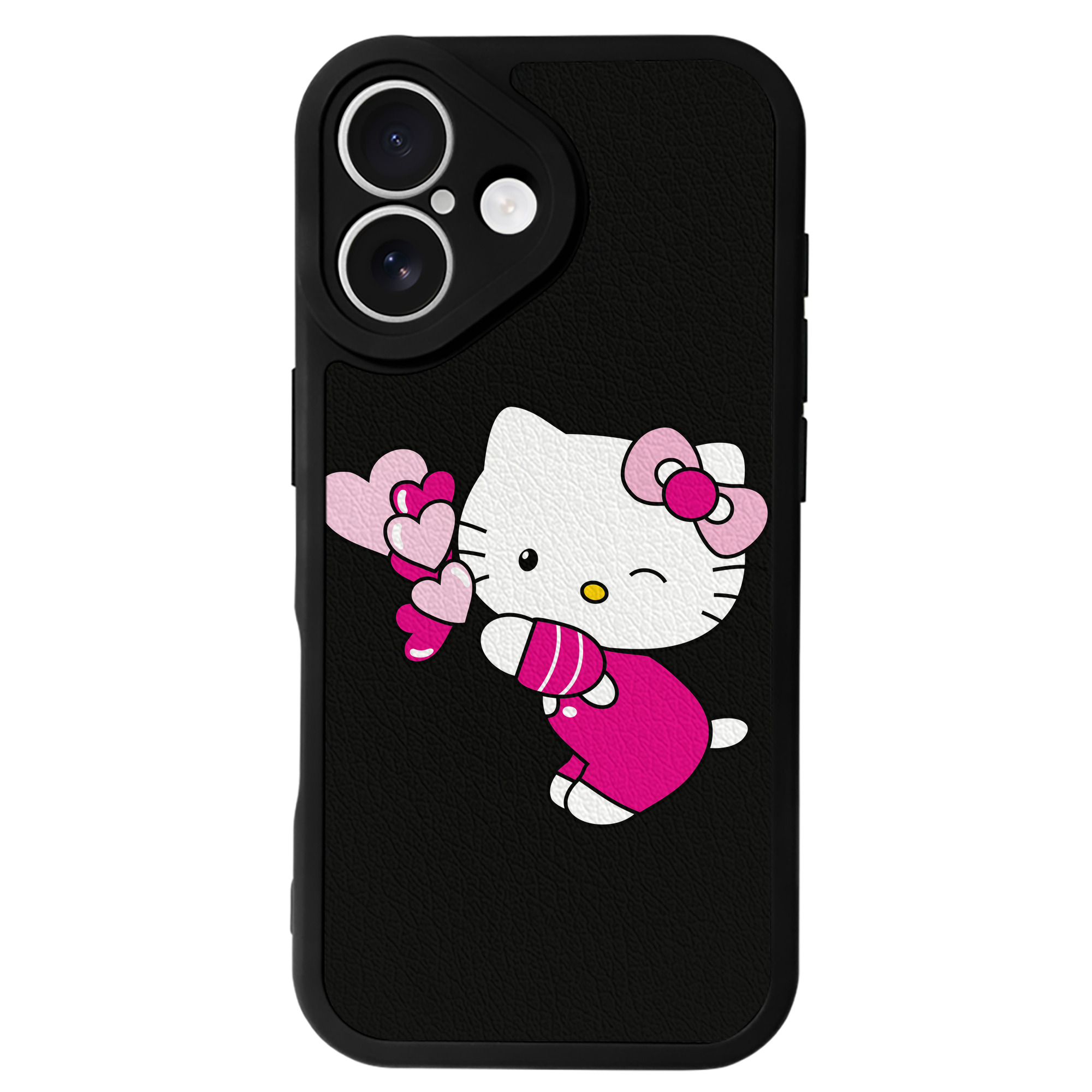（画像用） Hello Kitty ハローキティ 【iPhone 16シリーズ対応】シリコンスマホケース（レザー調） 材質：シリコン